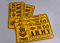 Print yellow and black color outdoor UV resistant army tactical series advertising stickers decals custom supplier