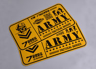 Print yellow and black color outdoor UV resistant army tactical series advertising stickers decals custom supplier
