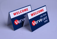 Custom printed plastic PVC Verve Card payment way accepted display table tents supplier
