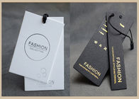 Custom printed 400gsm paper logo embossed garment clothing swing hang tag supplier