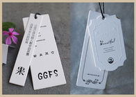 Custom printed 400gsm paper logo embossed garment clothing swing hang tag supplier