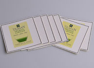 Personalized printed silver embossing self adhesive artpaper labels for green tea packaging supplier