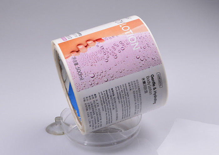 Print gloss adhesive vinyl cosmetic label stickers for Body Lotion packaging supplier