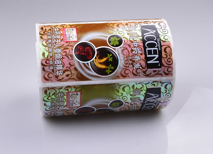 Print custom waterproof adhesive label sticker for hair care shampoo bottle packaging supplier