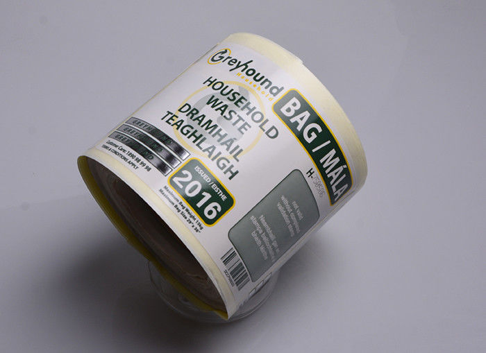 Print Eco friendly strong adhesive paper barcode household waste tracking sticker labels roll supplier