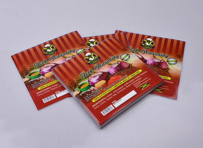Full color waterproof glossy lamination adhesive paper label sticker for jerk seasoning supplier